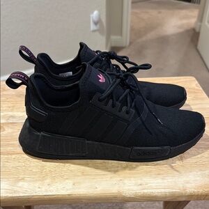 Adidas Black Sneakers with Pink Details